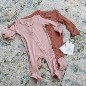 Cloud Island Blush and Rust Kids Footies
